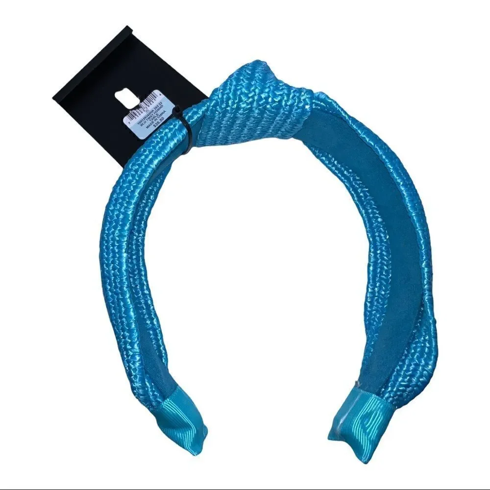 INC International Concepts Blue Colored Raffia Knotted Headband New